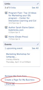 Create a page for my business