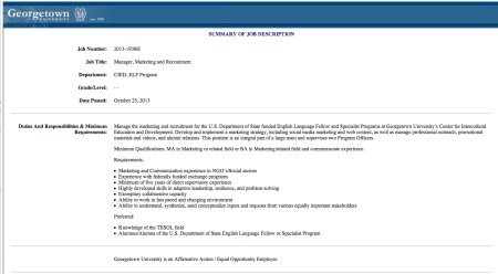 Marketing Manager job posting