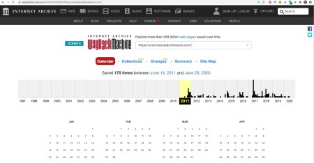 UnemployedProfessors.com Way Back Machine Screen Shot 2020-08-15 at 4.24.02 PM
