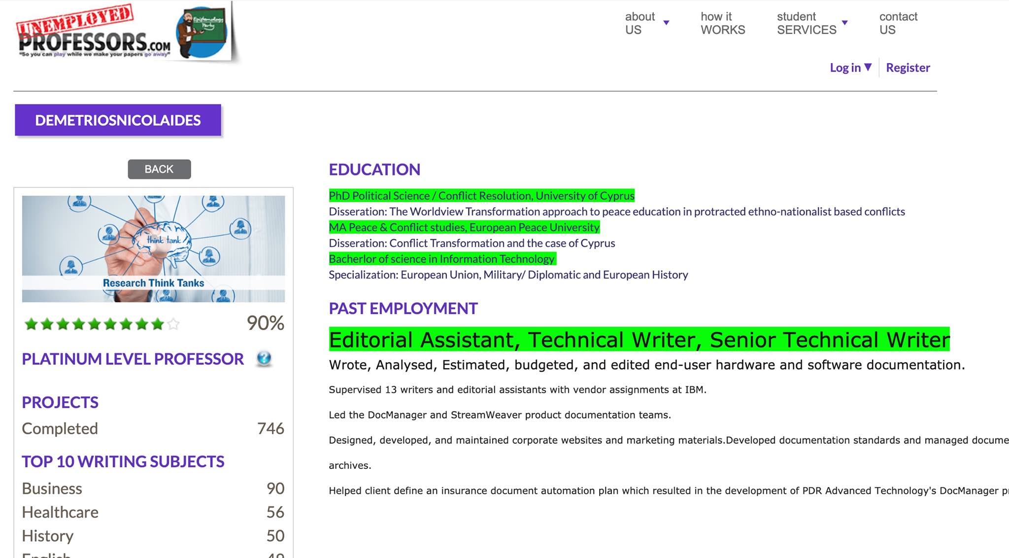 User Profile "DemetriosNicolaides" Screenshot date: 14 Aug 2020