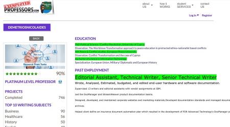 User Profile "DemetriosNicolaides" Screenshot date: 14 Aug 2020