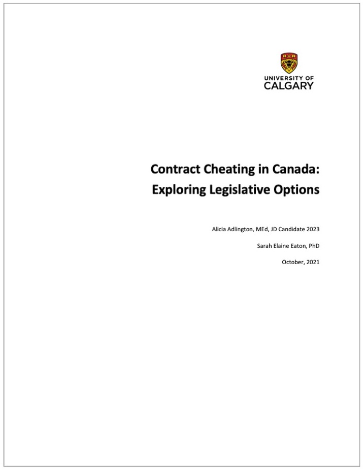 Contract cheating report cover