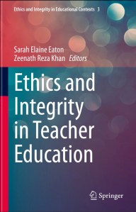 Front cover of the edited volume, Ethics and Integrity in Teacher Education